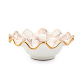 Mocha Check Ceramic Fluted Breakfast Bowl