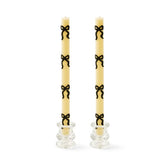 Black Bow Dinner Candles, Set of 2