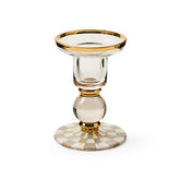 Sterling Check Small Glass Candlestick
