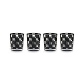 Black Check Acrylic Tumblers, Set of 4