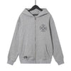 Chrome Hearts Grey Cross Floral Zip-up Hoodie back/alternate view