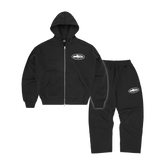 Corteiz Island Puff Print Tracksuit - Black front view