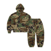 Corteiz Mini Island Hoodie Tracksuit - Woodland Camo front view