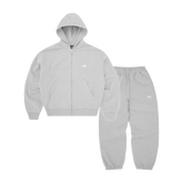 Corteiz Mini Island Hoodie Tracksuit - Heather Grey front view