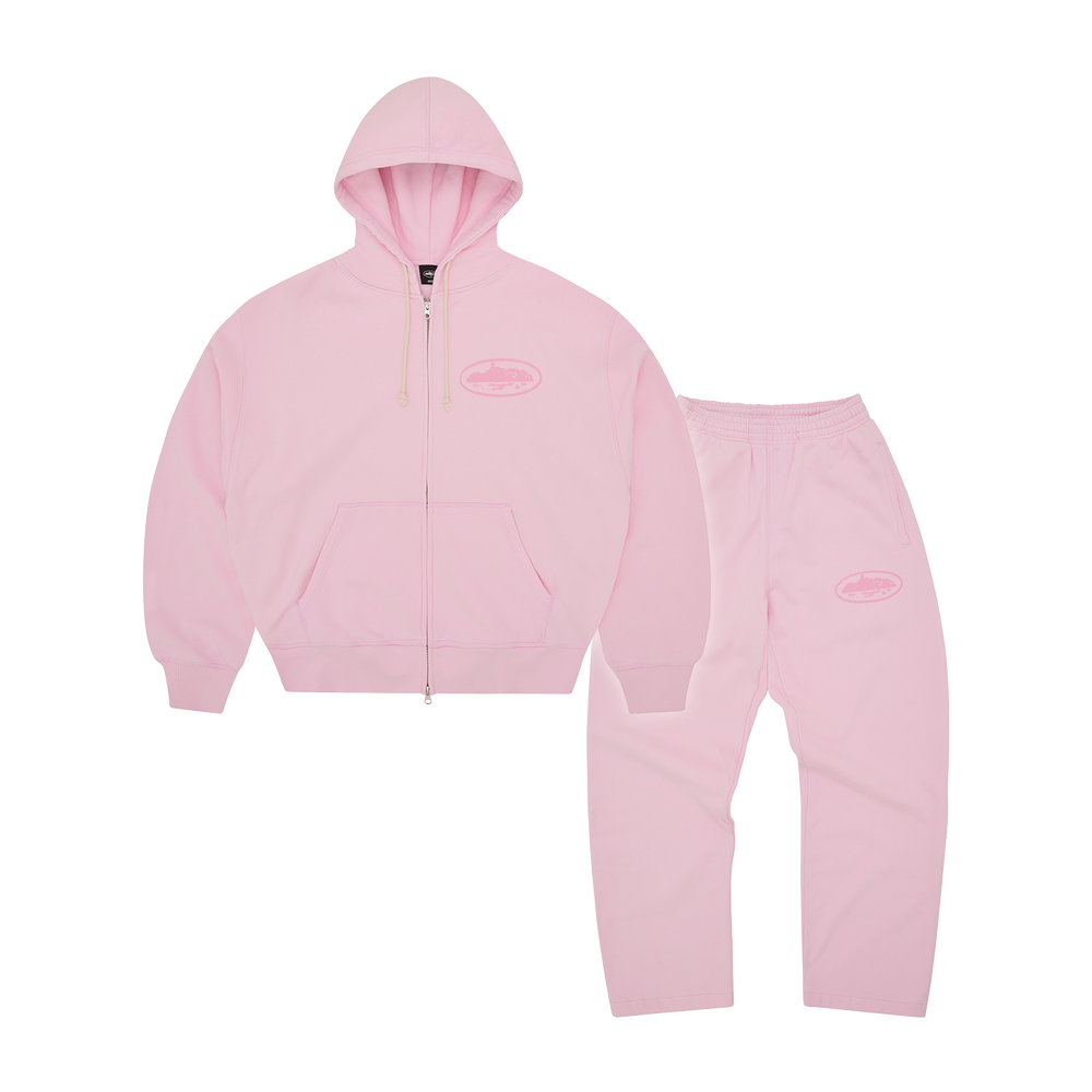 Corteiz Island Knockout Tracksuit - Pink front view