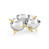Butterfly Gingko Gold Triple Bowl