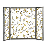 Golden Ginkgo Decorative Fireplace Screen