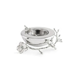 Silver Orchid Caviar Dish With Spoon