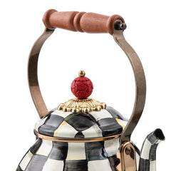 MacKenzie-Childs Courtly Check Enamel Tea Kettle | Luxury Stovetop Kettle