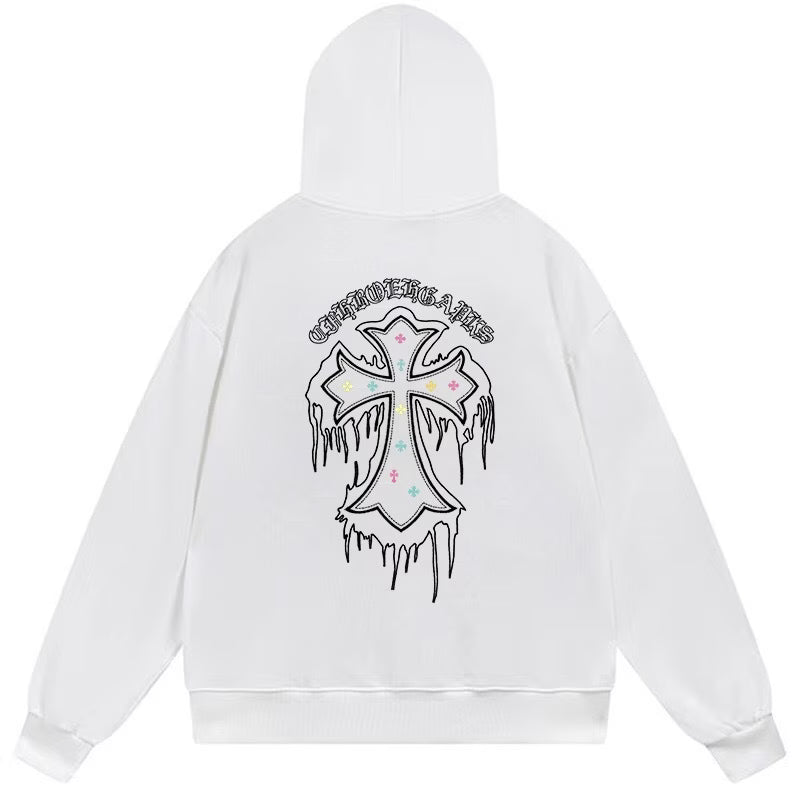 Chrome Hearts Dripping Cross White Hoodie product image