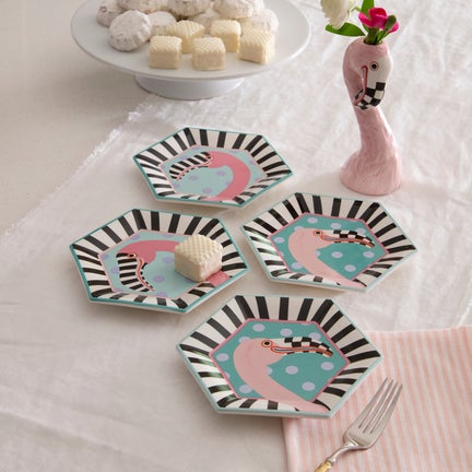 Patience Brewster Flamingo Dessert Plates, Set of 4