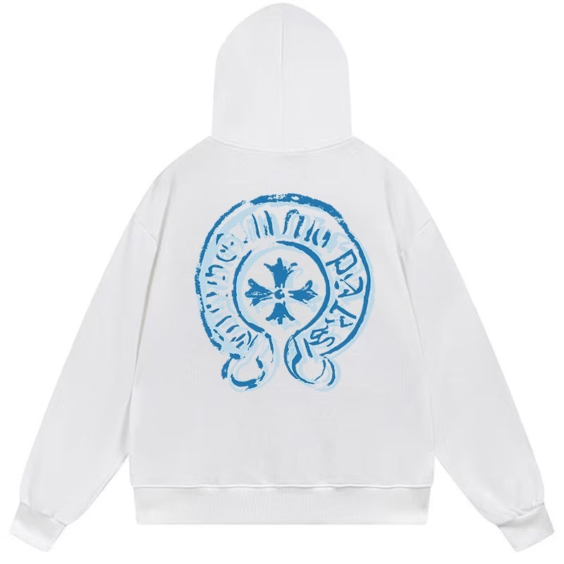 White Chrome Hearts Hoodie back/alternate view