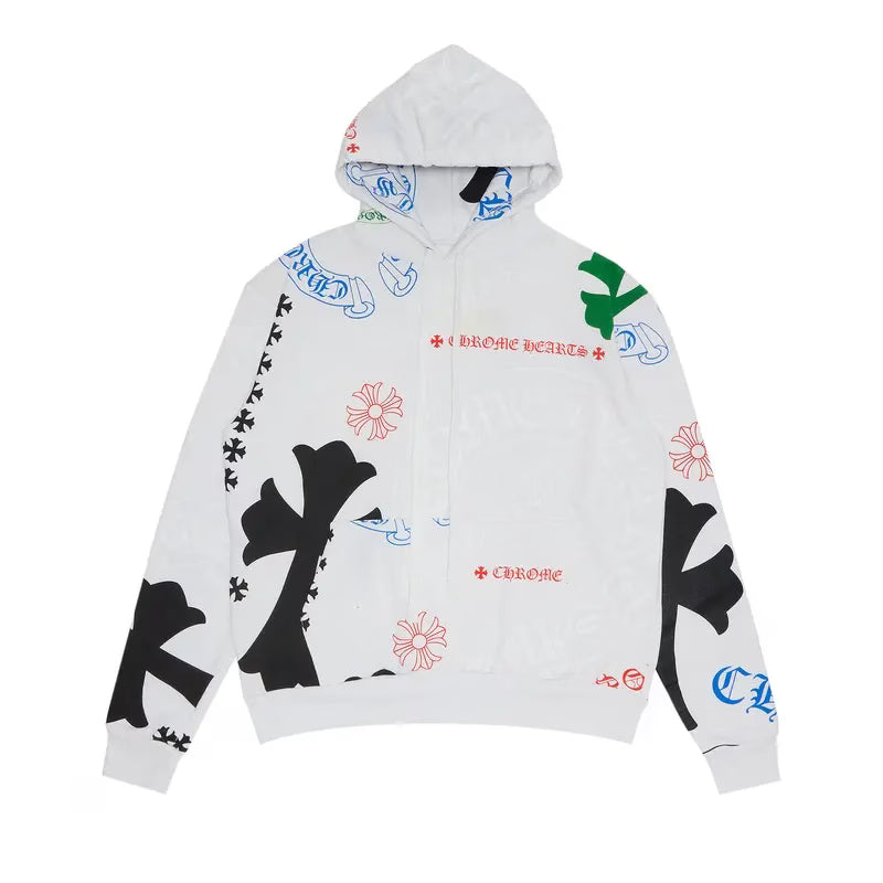Chrome Hearts Stencil Hoodie in White/Multicolor product image