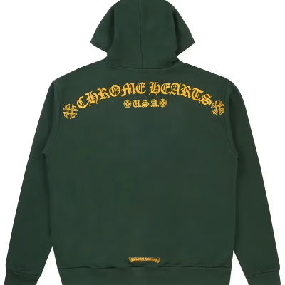 Chrome Hearts T Bar hoodie Green/Gold back/alternate view