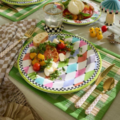 Mocha Check Bistro Flatware 5 Piece Place Setting