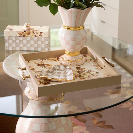 Wild Rose White Serving Tray