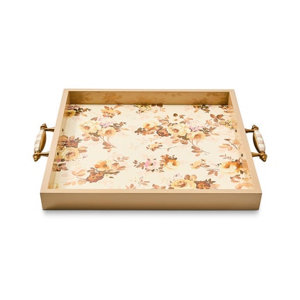 Wild Rose White Serving Tray