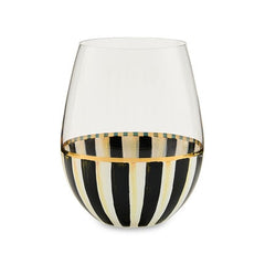 Courtly Stripe Stemless Wine Glass