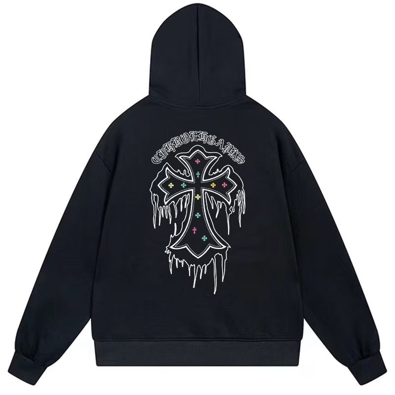 Chrome Hearts Dripping Cross Black Hoodie product image
