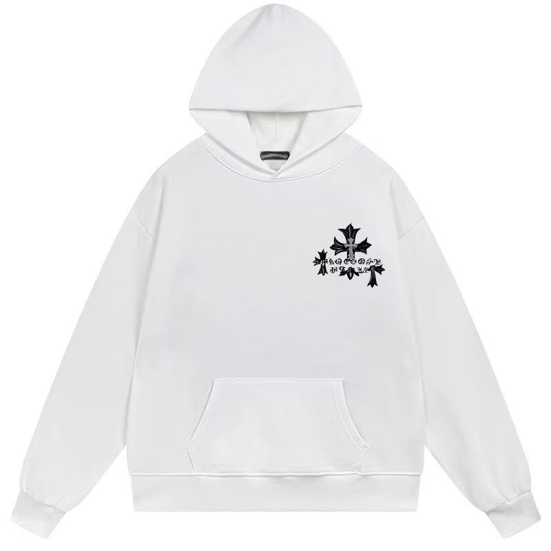Chrome Hearts Triple Cross Graphic White Hoodie back/alternate view