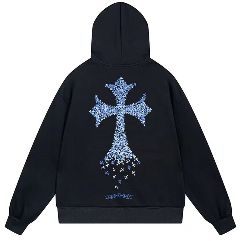 Chrome Hearts Blue Cross Black Hoodie product image
