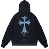 Chrome Hearts Blue Cross Black Hoodie product image