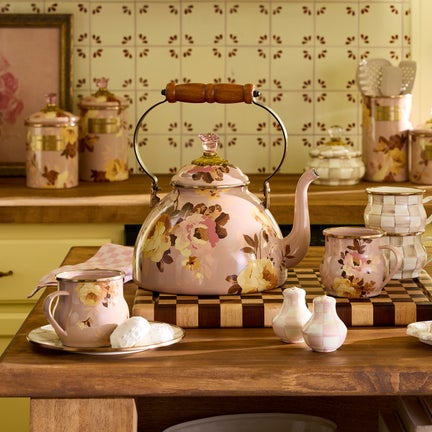 Wild Rose Mauve 3 Quart Tea Kettle