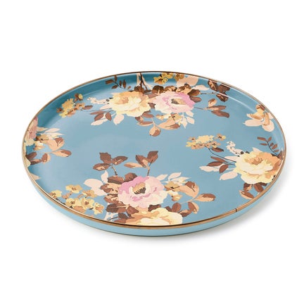 Wild Rose Slate Round Tray