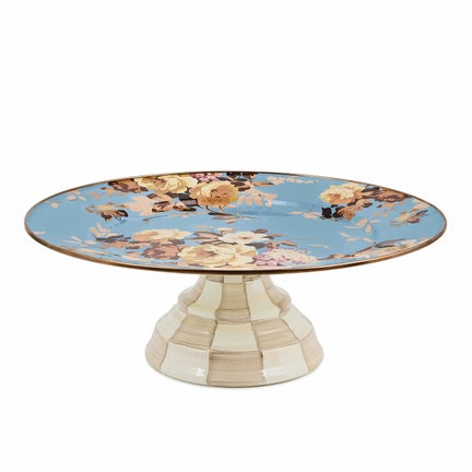 Wild Rose Slate Large Pedestal Platter