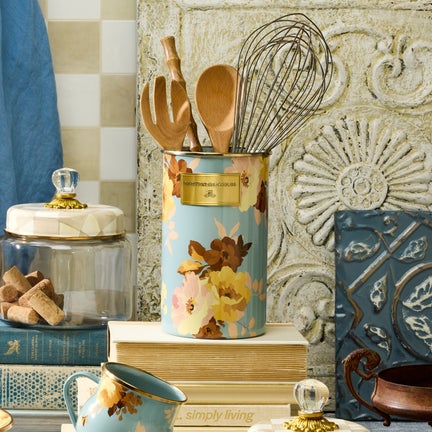 Wild Rose Slate Utensil Holder