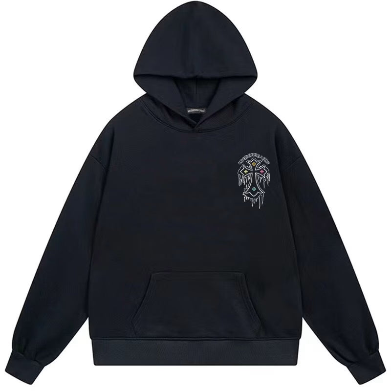 Chrome Hearts Dripping Cross Black Hoodie back/alternate view