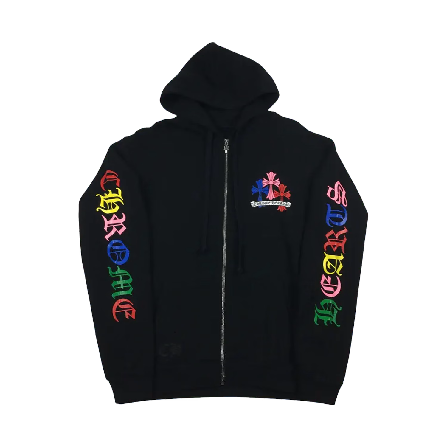 Chrome Hearts CH Script Multicolor Cross Cemetery Zip Up Hoodie back/alternate view