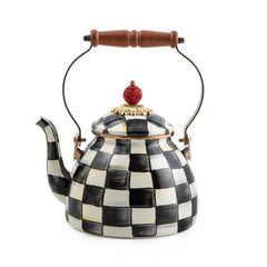 MacKenzie-Childs Courtly Check Enamel Tea Kettle | Luxury Stovetop Kettle