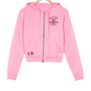 Chrome Hearts Girls Zip Up Pink Hoodie back/alternate view