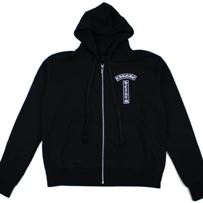 Chrome Hearts Floral Logo Zip Up Hoodie Black Size Large product image
