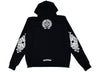 Chrome Hearts Floral Logo Zip Up Hoodie Black Size Large back/alternate view