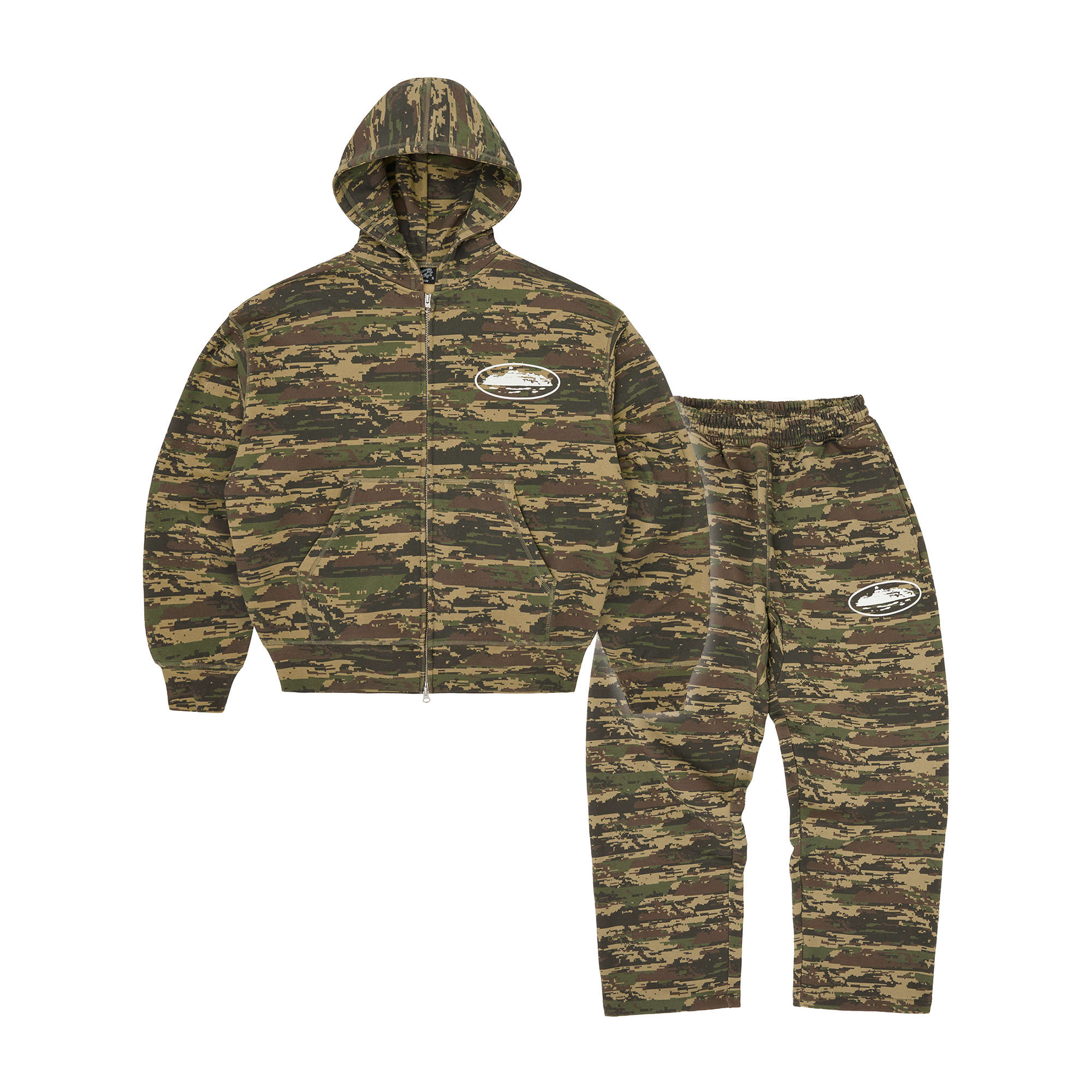 Corteiz Island Puff Print Tracksuit - Digi Camo front view