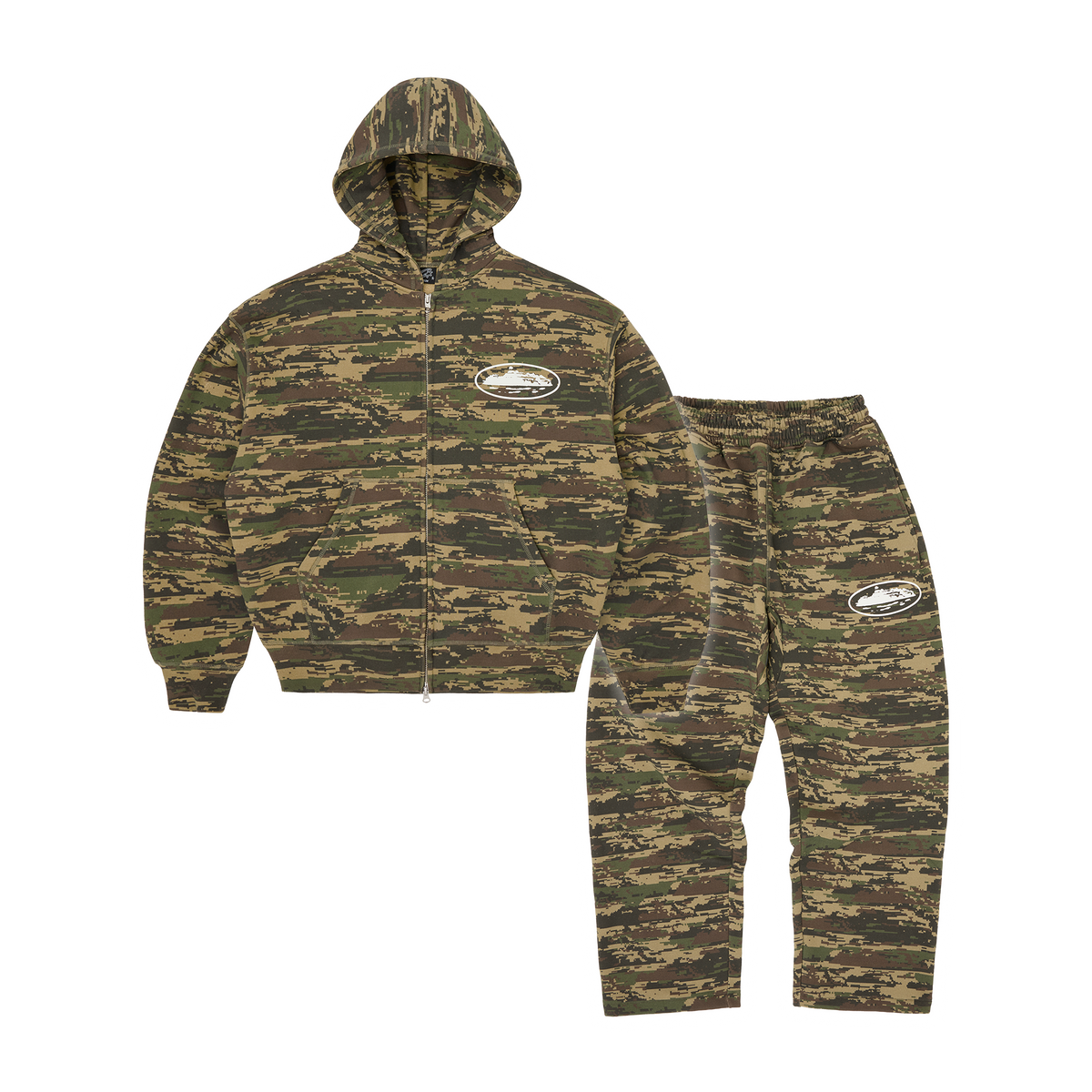 Corteiz Island Puff Print Tracksuit - Digi Camo front view
