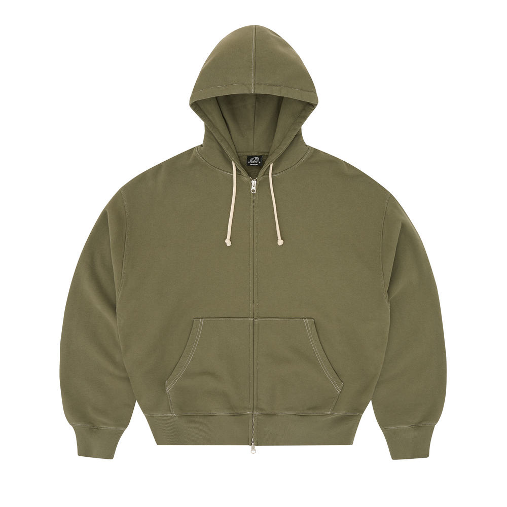 DIPLOMATIC ZIP HOODIE [OLIVE] alternate view