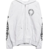 Chrome Hearts White Floral Horseshoe Zip-up Hoodie back/alternate view