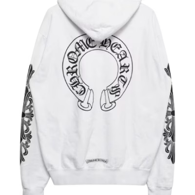 Chrome Hearts White Floral Horseshoe Zip-up Hoodie product image