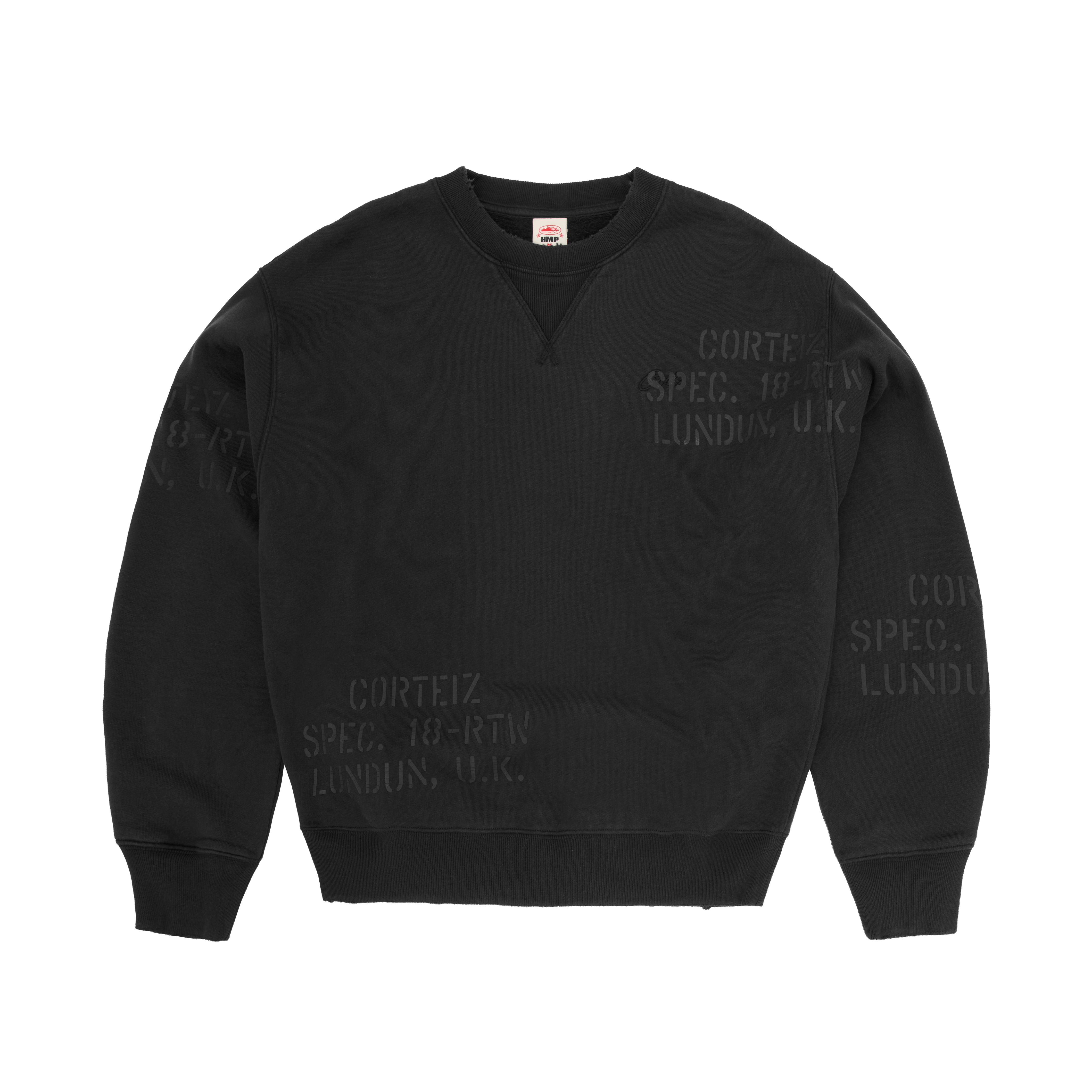 HMP STENCIL CREWNECK [BLACK OVERDYE] Hoodie product image