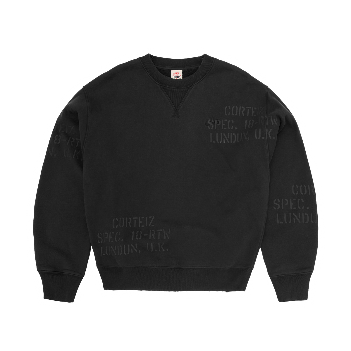 HMP STENCIL CREWNECK [BLACK OVERDYE] Hoodie product image