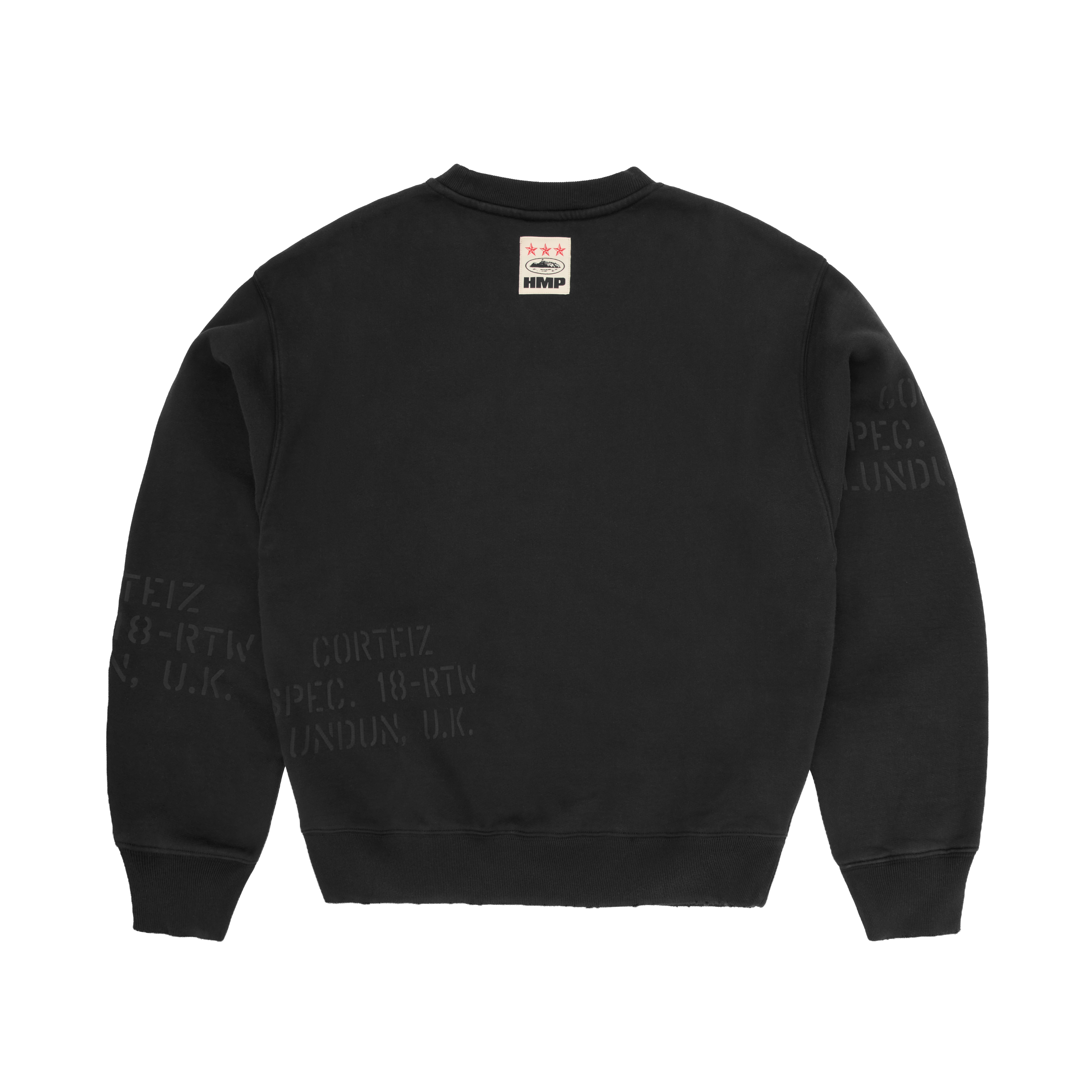 HMP STENCIL CREWNECK [BLACK OVERDYE] Hoodie alternate view