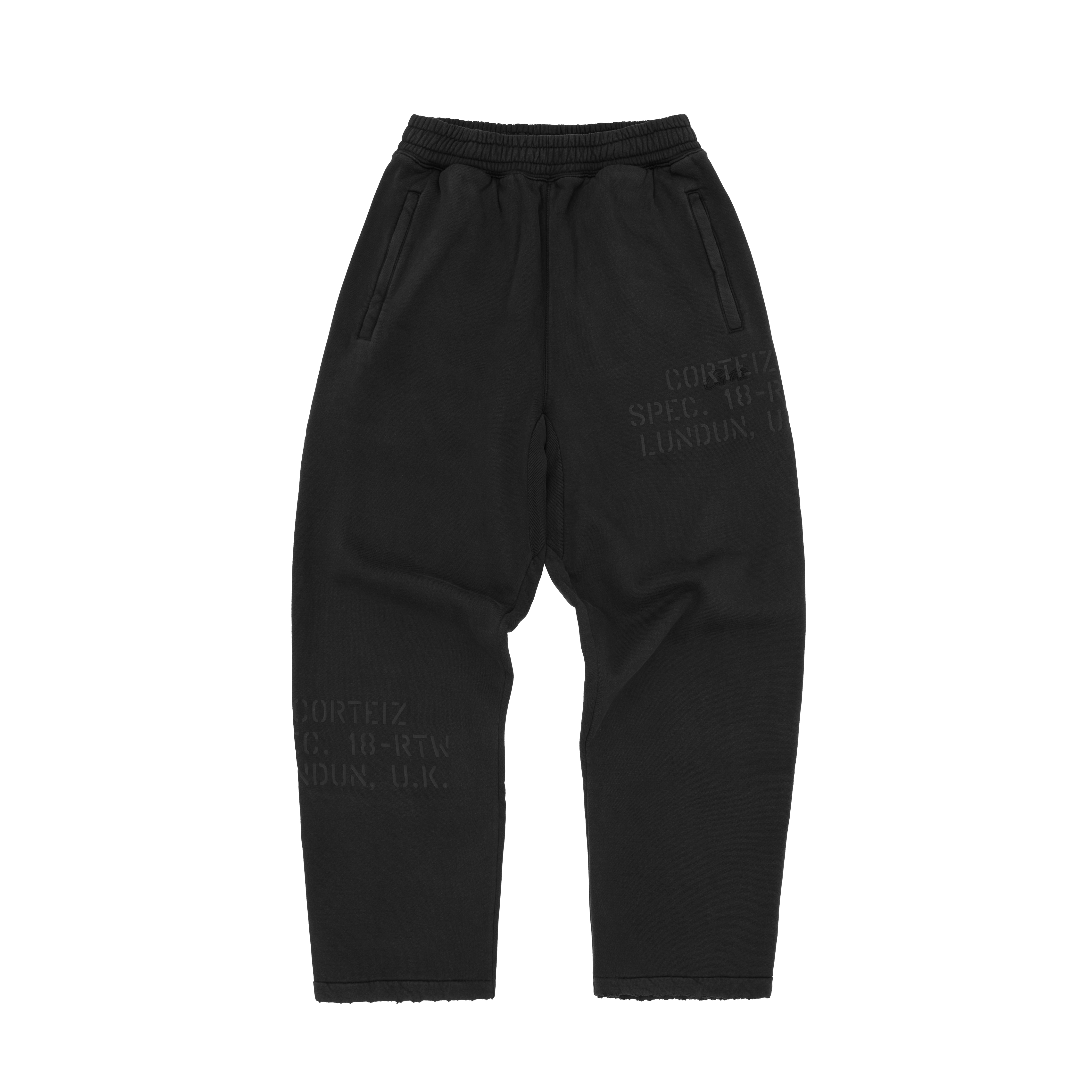 Corteiz HMP STENCIL OPEN HEM SWEATPANT [BLACK OVERDYE] product image