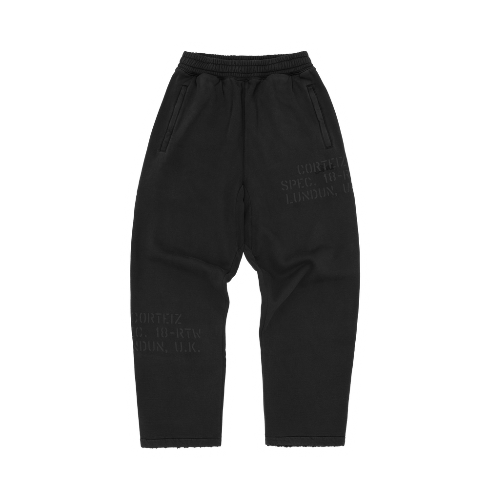 Corteiz HMP STENCIL OPEN HEM SWEATPANT [BLACK OVERDYE] product image