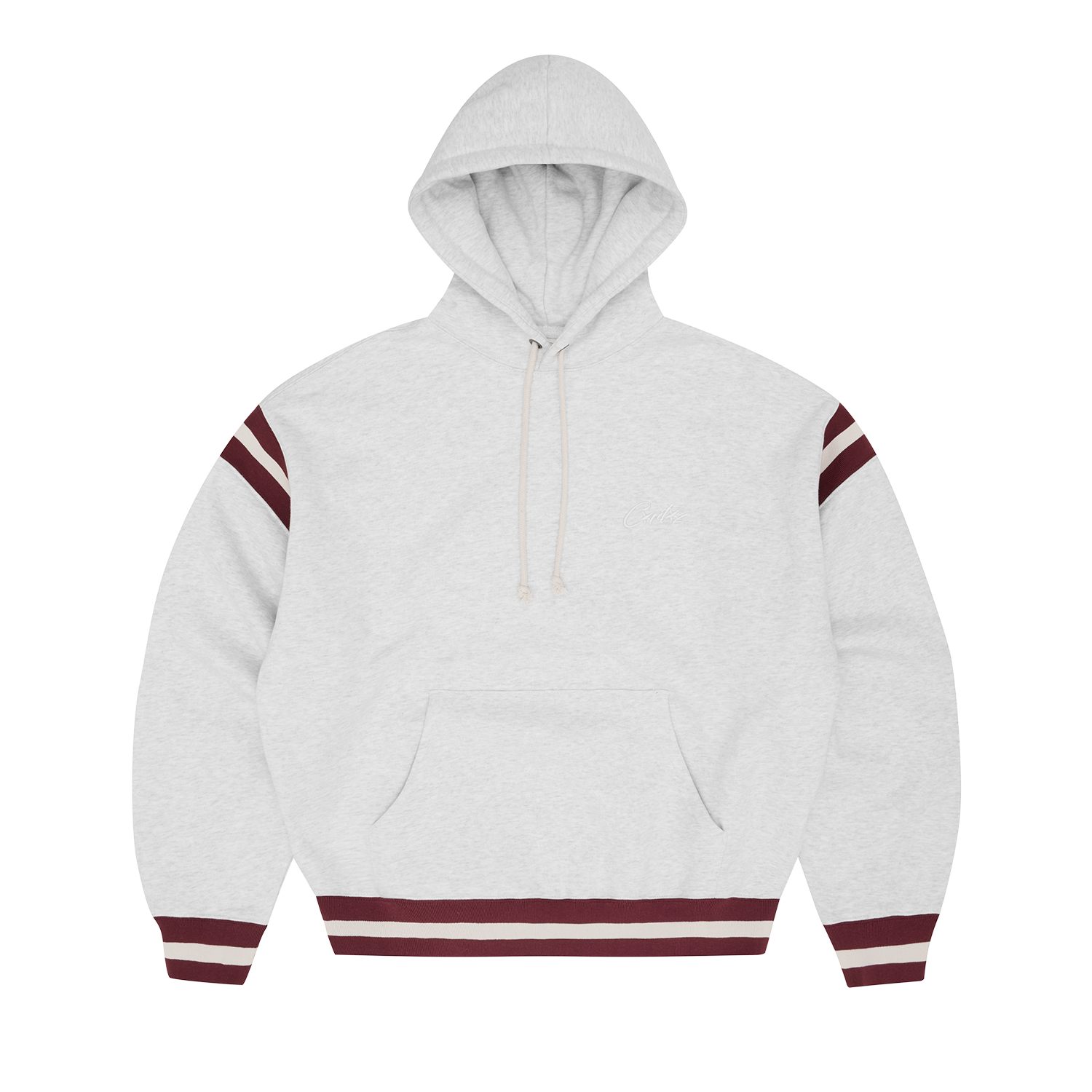 HMP STRIPE RIB HOODIE [LIGHT HEATHER] product image