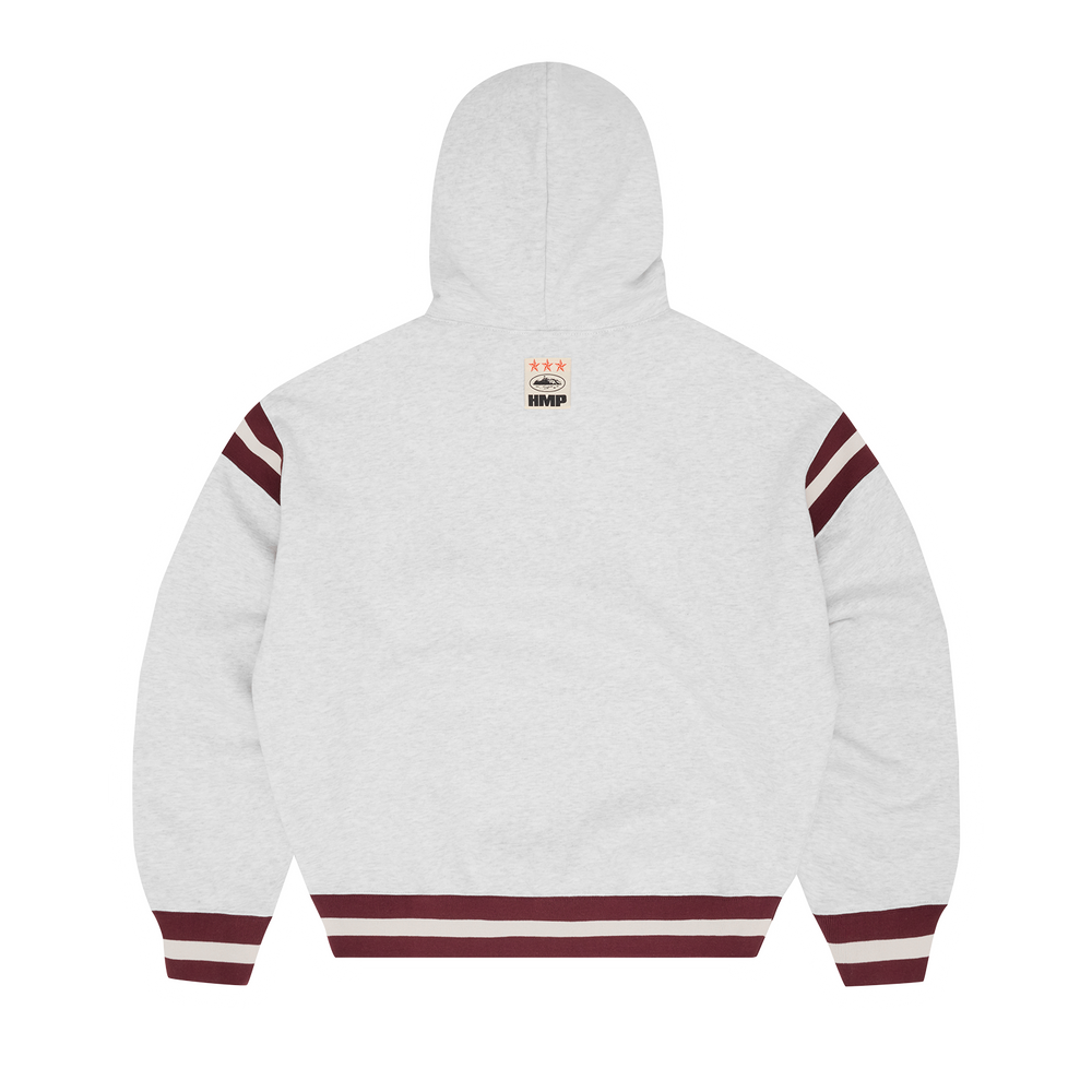 HMP STRIPE RIB HOODIE [LIGHT HEATHER] alternate view