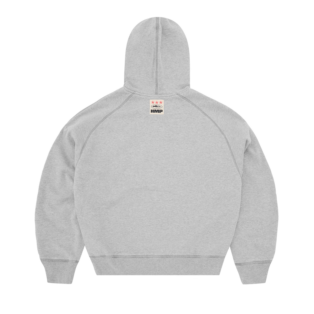 HMP THERMAL ZIP HOODIE [HEATHER GREY] alternate view