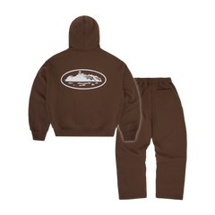 Corteiz Island Puff Print Tracksuit - Brown back view